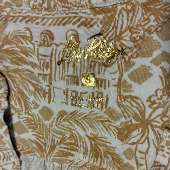 Lilly Pulitzer Beige and White Palm Print Midi Dress - Picture 3 of 7